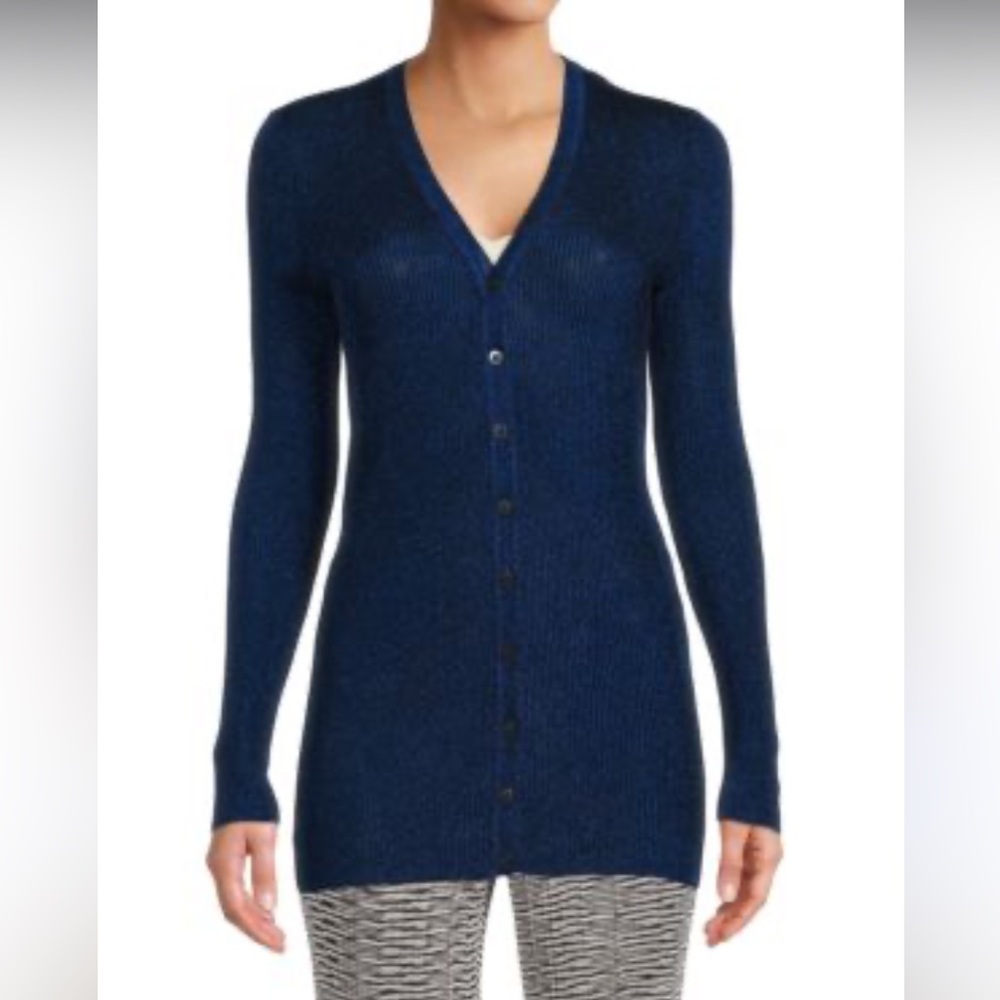 H&M Longline Blue V Neck Cardigan - Picture 1 of 5